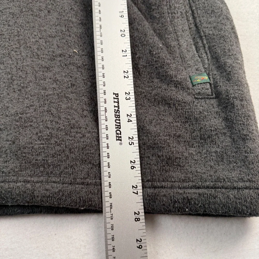 Orvis Mens Gray Sherpa Lined Quarter Zip Fleece Pullover Sweater Large‎